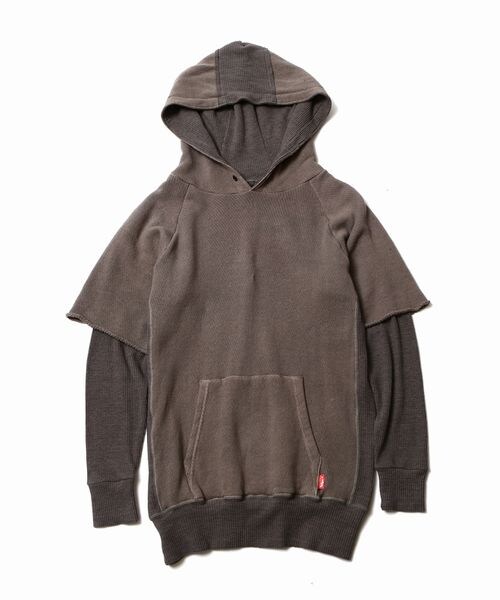 VIRGOwearworks（ヴァルゴウェアワークス）の「ROCKEY HOOD PARKA レイヤード プルオーバー パーカー（その他・メンズ・KHAKI/BLACK・2/3/4）」の2枚目の写真
