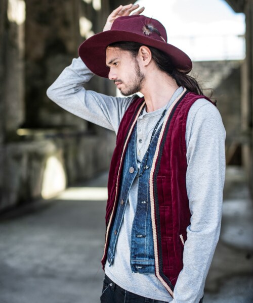 glamb（グラム）の「Alexa denim gilet（ジャケット/アウター・メンズ・Khaki/Black/Burgundy・Size1/Size2/Size3/Size4）」の7枚目の写真