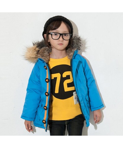 BREEZE(ブリーズ)の「リバーシブル中綿ジャケット(ジャケット/アウター・キッズ・ブルー/カーキ・90/100/110/120/130/140)」の1枚目の写真