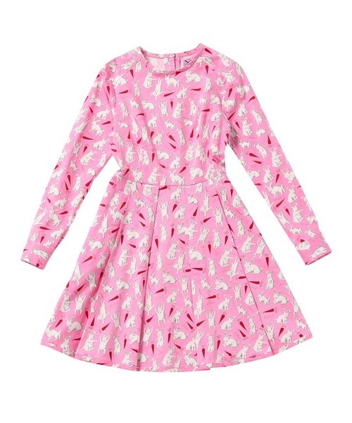 Ex-Libris by Olympia Le-Tan（エックスリブリスバイオランピアルタン）の「【先行予約】GRAPHIC DRESS【Pierre Le-Tan】（ワンピース/ドレス・レディース・ピンク・38/40）」の2枚目の写真