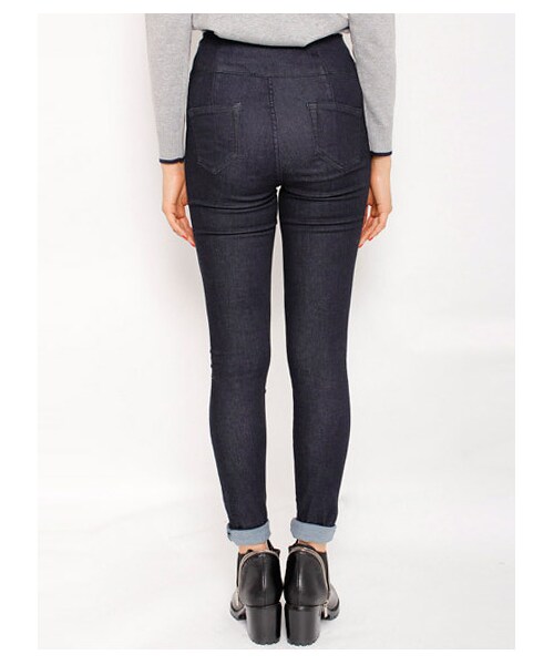 SPIRALGIRL（スパイラルガール）の「Fファスナーデニムハイウエストスキニー14AW（パンツ・レディース・インディゴブルー/ネイビー・1/2）」の4枚目の写真