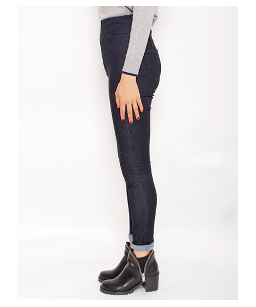 SPIRALGIRL（スパイラルガール）の「Fファスナーデニムハイウエストスキニー14AW（パンツ・レディース・インディゴブルー/ネイビー・1/2）」の5枚目の写真