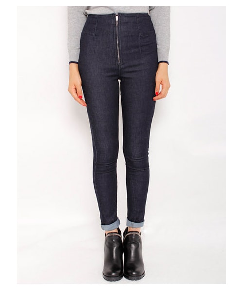 SPIRALGIRL（スパイラルガール）の「Fファスナーデニムハイウエストスキニー14AW（パンツ・レディース・インディゴブルー/ネイビー・1/2）」の3枚目の写真