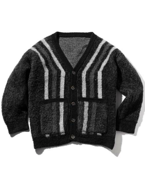 [Massnoun] ラインカーディガン(gray)