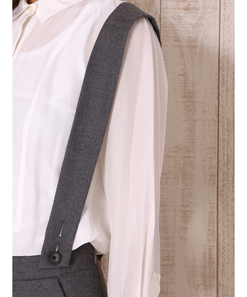 qualite（カリテ）の「ワイドサスペンダーパンツ（パンツ・レディース・グレー/ブラック・1/2）」の9枚目の写真