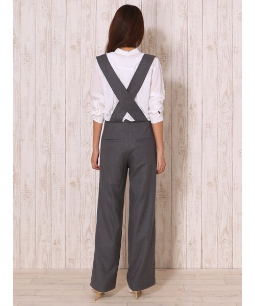 qualite（カリテ）の「ワイドサスペンダーパンツ（パンツ・レディース・グレー/ブラック・1/2）」の11枚目の写真