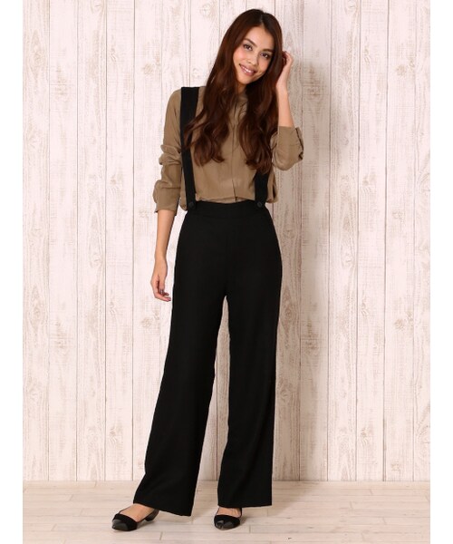 qualite（カリテ）の「ワイドサスペンダーパンツ（パンツ・レディース・グレー/ブラック・1/2）」の13枚目の写真