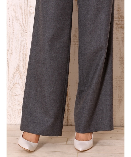 qualite（カリテ）の「ワイドサスペンダーパンツ（パンツ・レディース・グレー/ブラック・1/2）」の10枚目の写真