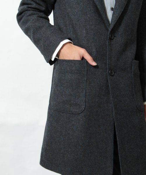HARE(ハレ)の「シェットランドチェスターコート(ジャケット/アウター・メンズ・ダークグリーン/ネイビー・S/M/L)」の7枚目の写真