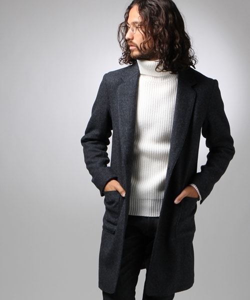 HARE(ハレ)の「シェットランドチェスターコート(ジャケット/アウター・メンズ・ダークグリーン/ネイビー・S/M/L)」の2枚目の写真