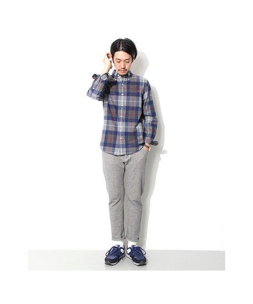 URBAN RESEARCH DOORS(アーバンリサーチドアーズ)の「GYMPHLEX 60/2ビエラ起毛チェックシャツ(トップス・メンズ・GREY/NAVY/GREY/BLUE/GREEN/BROWN/NAVY/IVORY・M/L)」の7枚目の写真