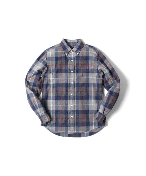 URBAN RESEARCH DOORS(アーバンリサーチドアーズ)の「GYMPHLEX 60/2ビエラ起毛チェックシャツ(トップス・メンズ・GREY/NAVY/GREY/BLUE/GREEN/BROWN/NAVY/IVORY・M/L)」の4枚目の写真