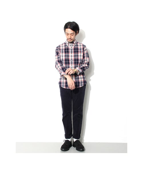 URBAN RESEARCH DOORS(アーバンリサーチドアーズ)の「GYMPHLEX 60/2ビエラ起毛チェックシャツ(トップス・メンズ・GREY/NAVY/GREY/BLUE/GREEN/BROWN/NAVY/IVORY・M/L)」の9枚目の写真