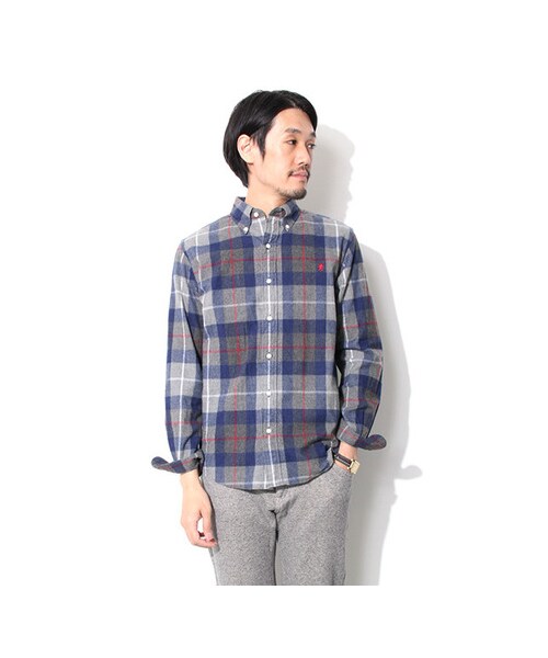URBAN RESEARCH DOORS(アーバンリサーチドアーズ)の「GYMPHLEX 60/2ビエラ起毛チェックシャツ(トップス・メンズ・GREY/NAVY/GREY/BLUE/GREEN/BROWN/NAVY/IVORY・M/L)」の8枚目の写真