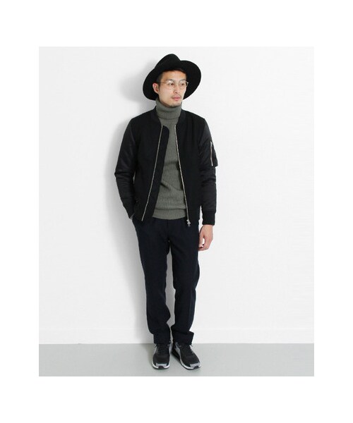 URBAN RESEARCH(アーバンリサーチ)の「URiD FABRIC MIX MA-1(ジャケット/アウター・メンズ・BLACK/GRAY・M/L)」の12枚目の写真