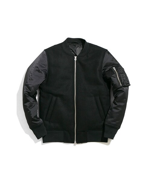 URBAN RESEARCH(アーバンリサーチ)の「URiD FABRIC MIX MA-1(ジャケット/アウター・メンズ・BLACK/GRAY・M/L)」の1枚目の写真