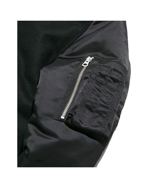 URBAN RESEARCH(アーバンリサーチ)の「URiD FABRIC MIX MA-1(ジャケット/アウター・メンズ・BLACK/GRAY・M/L)」の4枚目の写真