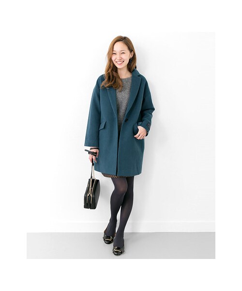 URBAN RESEARCH（アーバンリサーチ）の「チェスターコート（ジャケット/アウター・レディース・BLACK/L.GRAY/B.GREEN・FREE）」の5枚目の写真