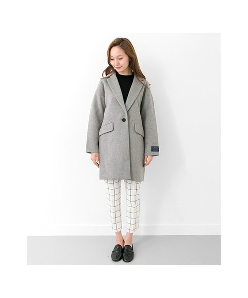 URBAN RESEARCH（アーバンリサーチ）の「チェスターコート（ジャケット/アウター・レディース・BLACK/L.GRAY/B.GREEN・FREE）」の10枚目の写真