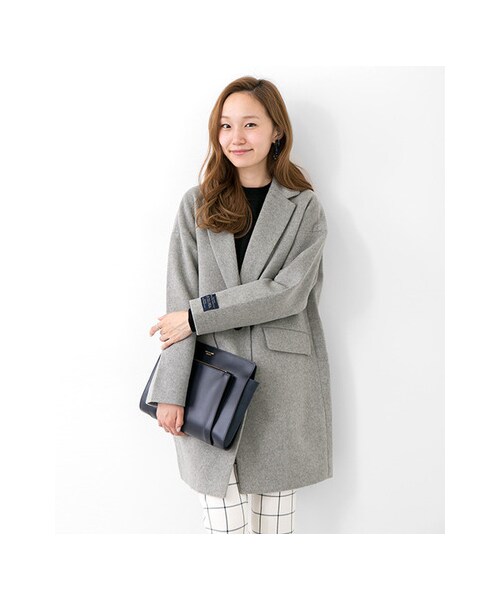 URBAN RESEARCH（アーバンリサーチ）の「チェスターコート（ジャケット/アウター・レディース・BLACK/L.GRAY/B.GREEN・FREE）」の8枚目の写真