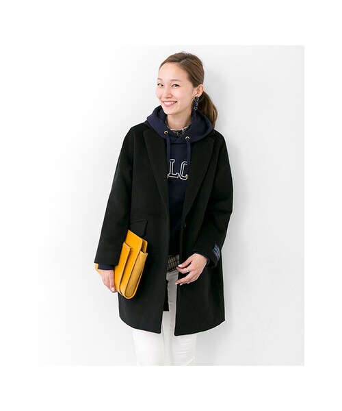 URBAN RESEARCH（アーバンリサーチ）の「チェスターコート（ジャケット/アウター・レディース・BLACK/L.GRAY/B.GREEN・FREE）」の6枚目の写真