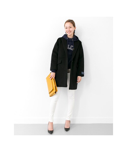 URBAN RESEARCH（アーバンリサーチ）の「チェスターコート（ジャケット/アウター・レディース・BLACK/L.GRAY/B.GREEN・FREE）」の7枚目の写真