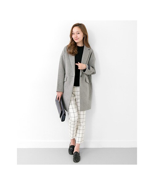 URBAN RESEARCH（アーバンリサーチ）の「チェスターコート（ジャケット/アウター・レディース・BLACK/L.GRAY/B.GREEN・FREE）」の9枚目の写真