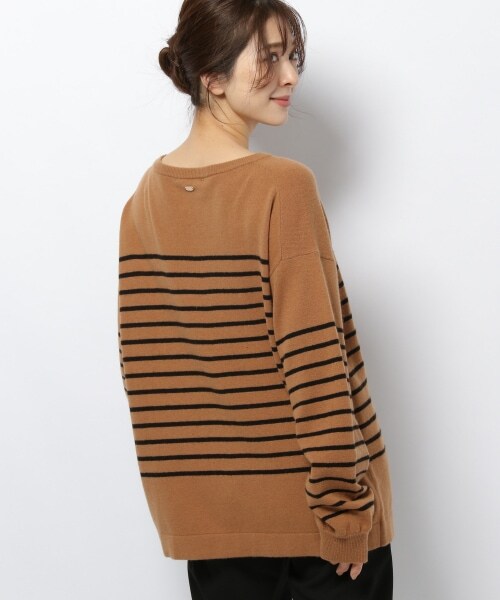 BARNYARDSTORM（バンヤードストーム）の「≪WEB先行予約≫ボーダーニット（トップス・ブラック/キャメル・S(0)/M(1)）」の11枚目の写真