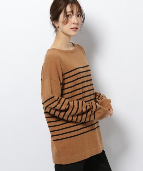 BARNYARDSTORM（バンヤードストーム）の「≪WEB先行予約≫ボーダーニット（トップス・ブラック/キャメル・S(0)/M(1)）」の10枚目の写真