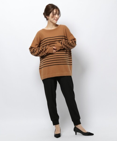 BARNYARDSTORM（バンヤードストーム）の「≪WEB先行予約≫ボーダーニット（トップス・ブラック/キャメル・S(0)/M(1)）」の9枚目の写真