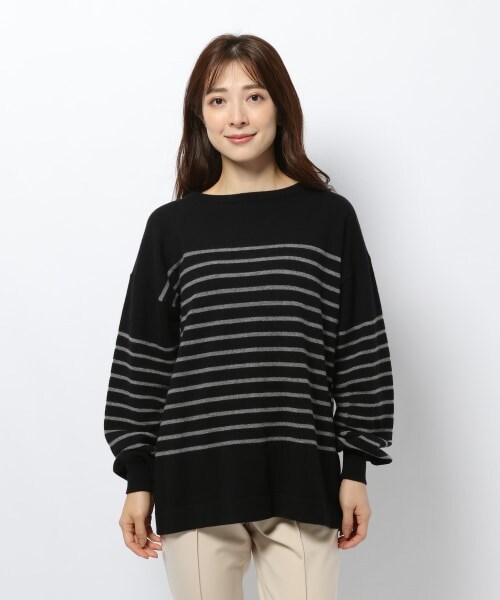 BARNYARDSTORM（バンヤードストーム）の「≪WEB先行予約≫ボーダーニット（トップス・ブラック/キャメル・S(0)/M(1)）」の12枚目の写真