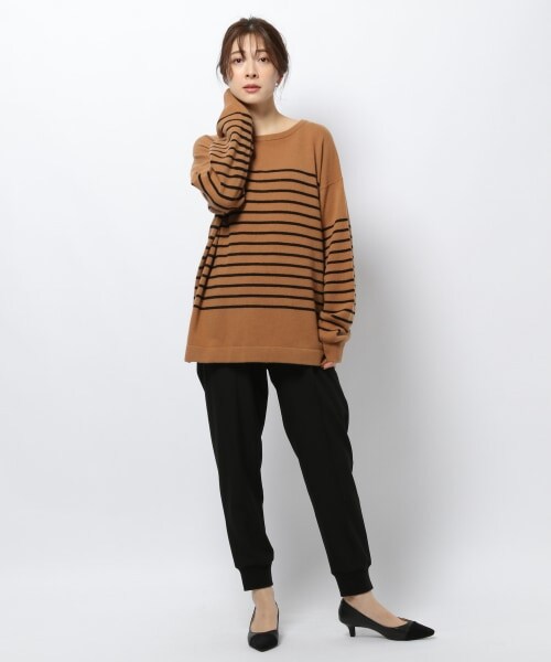 BARNYARDSTORM（バンヤードストーム）の「≪WEB先行予約≫ボーダーニット（トップス・ブラック/キャメル・S(0)/M(1)）」の7枚目の写真