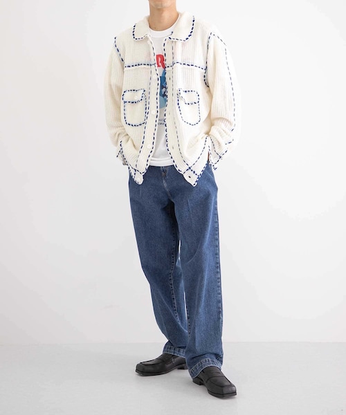 PHINGERIN フィンガリン PG1 KNIT ホワイト ブルー M PHINGERIN フィンガリン PG1 KNIT・ネイビー - tity