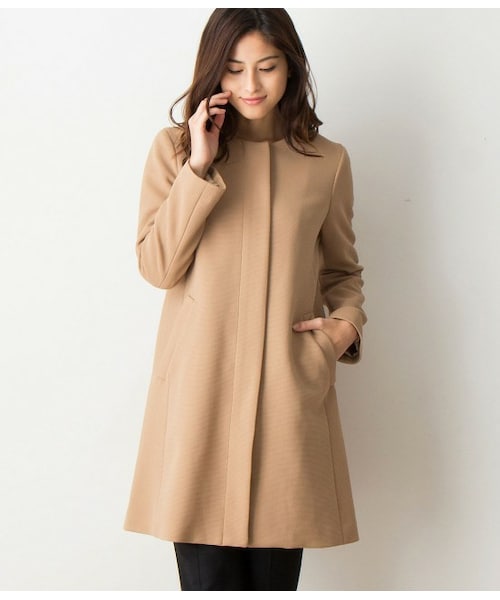 ROPE'（ロペ）の「【トールサイズ】ジップノーカラーコート（アウター・ワンピース・レディース・ブラック/キャメル・EX2/EX3）」の12枚目の写真