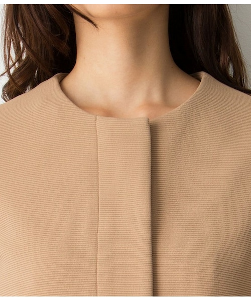 ROPE'（ロペ）の「【トールサイズ】ジップノーカラーコート（アウター・ワンピース・レディース・ブラック/キャメル・EX2/EX3）」の6枚目の写真