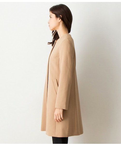 ROPE'（ロペ）の「【トールサイズ】ジップノーカラーコート（アウター・ワンピース・レディース・ブラック/キャメル・EX2/EX3）」の4枚目の写真