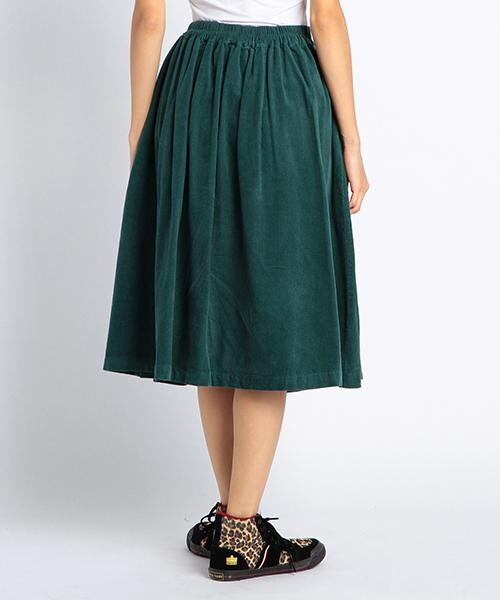 DOUBLE NAME（ダブルネーム）の「タックギャザー膝丈ＳＫＴ（スカート・レディース・ネイビー/グリーン/レッド/キナリ・FREE）」の6枚目の写真