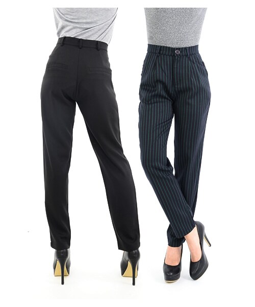 Re:EDIT(リエディ)の「鈴木えみ着用 Sweet掲載 ベーシックテーパードタックパンツ(パンツ・レディース・ブラック/キャメル/バーガンディ/オレンジレッド/ブルーグリーン/ネイビー/チェックレッド/チェックグリーン/チェックネイビー/ストライプブラック/ストライプグレー/ストライプネイビー/ストライプレッド/ストライプグリーン/グレンチェック/格子ブラック/格子ネイビー・S/M/L)」の3枚目の写真