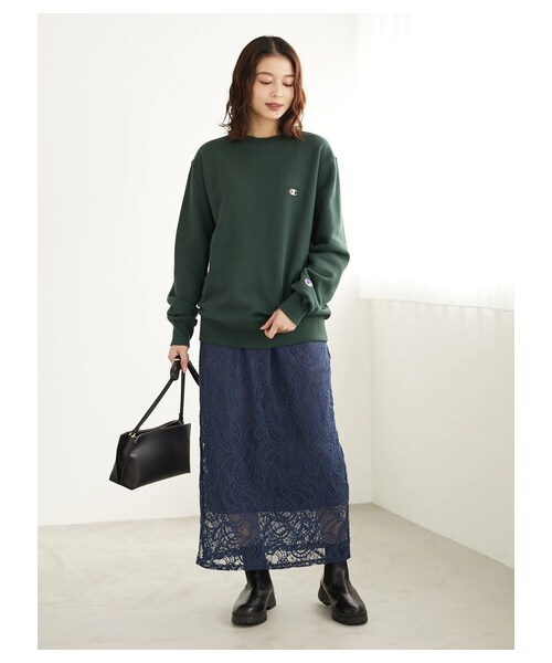 Green　Parks（グリーンパークス）の「■Champion クルーネックスウェット（トップス・ブラック/モカ/ネイビー/ダークグリーン・F）」の2枚目の写真