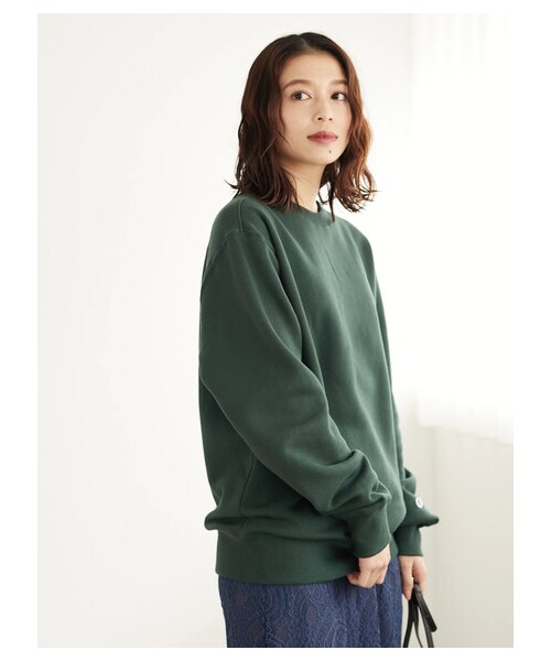 Green　Parks（グリーンパークス）の「■Champion クルーネックスウェット（トップス・ブラック/モカ/ネイビー/ダークグリーン・F）」の4枚目の写真