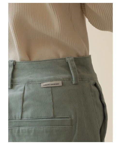 AMERICAN HOLIC(アメリカンホリック)の「ストレッチコールテンセンタープレスパンツ(パンツ・オフホワイト/チャコールグレー/グレーベージュ/サックスブルー・XS/S/M/L)」の9枚目の写真
