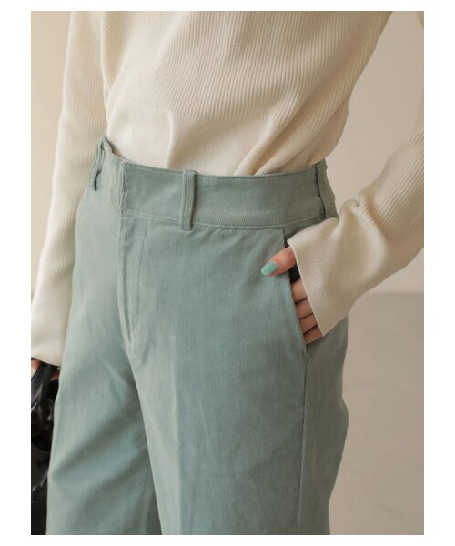 AMERICAN HOLIC(アメリカンホリック)の「ストレッチコールテンセンタープレスパンツ(パンツ・オフホワイト/チャコールグレー/グレーベージュ/サックスブルー・XS/S/M/L)」の5枚目の写真