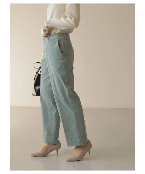 AMERICAN HOLIC(アメリカンホリック)の「ストレッチコールテンセンタープレスパンツ(パンツ・オフホワイト/チャコールグレー/グレーベージュ/サックスブルー・XS/S/M/L)」の3枚目の写真