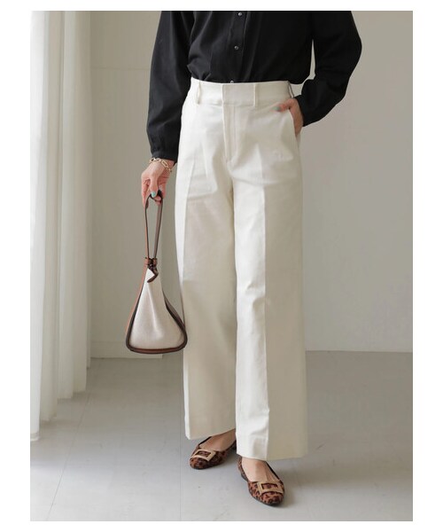 AMERICAN HOLIC(アメリカンホリック)の「ストレッチコールテンセンタープレスパンツ(パンツ・オフホワイト/チャコールグレー/グレーベージュ/サックスブルー・XS/S/M/L)」の14枚目の写真