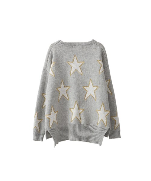 gracegift（グレースギフト）の「甜星女孩 韓國星星金蔥滾邊針織上衣（その他・レディース・灰・F）」の2枚目の写真