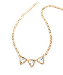 gracegift | 甜美假期 韓國幾何水鑽纖細項鍊(アクセサリー)