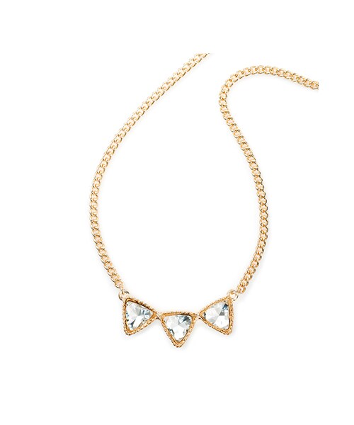 gracegift(グレースギフト)の「甜美假期 韓國幾何水鑽纖細項鍊(アクセサリー・レディース・金・F)」の1枚目の写真