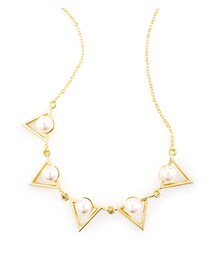 gracegift | 上城名媛 韓國幾何珍珠纖細項鍊(アクセサリー)