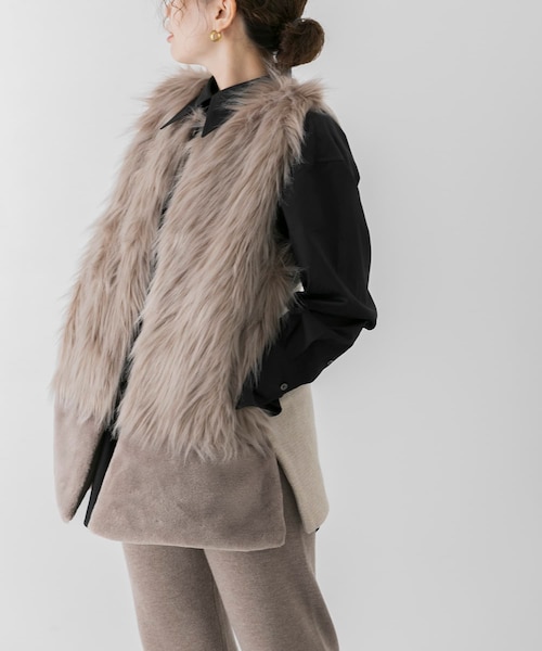 ADAWAS(アダワズ)の「ADAWAS ECO FUR GILET(その他・レディース・SAND/BROWN・FREE)」の6枚目の写真