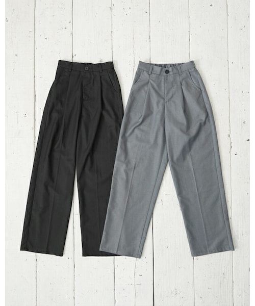 t a r o s u（タロス）の「high waist slacks（スラックス・レディース・グレー/ブラック・FREE）」の2枚目の写真